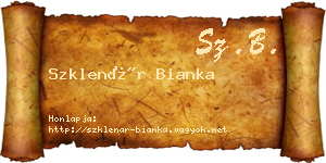 Szklenár Bianka névjegykártya